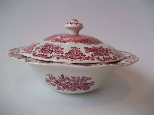 Deckelschüssel "Royal Homes of Britain" Rot RAR