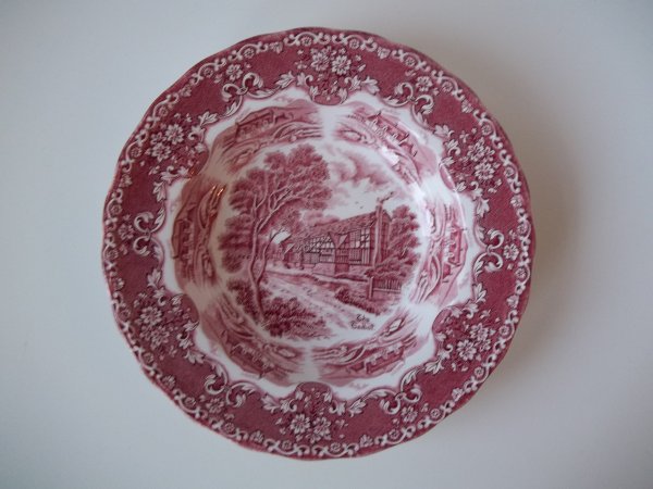 Suppenteller "English Country Inns" Rot