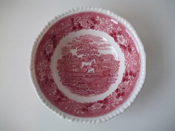 Schüssel gross &quot;English Scenic&quot; Rot Pferd
