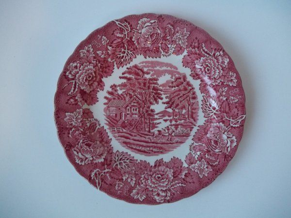 Kuchenteller "English Scenery" Rot