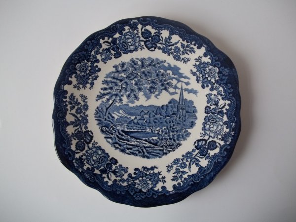 Platte rund "Avon Scenes" Blau