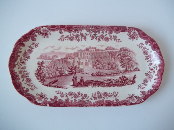Platte oval "Avon Scenes" Rot 1b