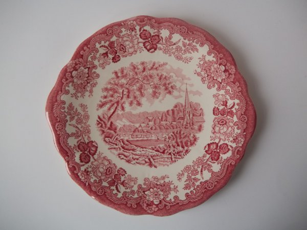 Platte rund "Avon Scenes" Rot