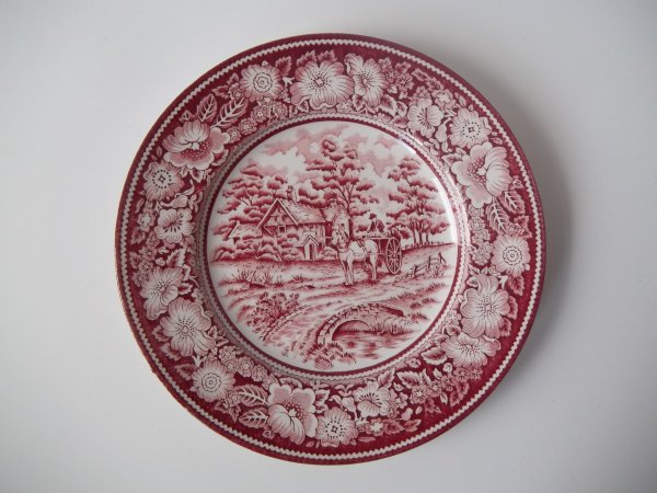Kuchenteller "Rural England" Rot