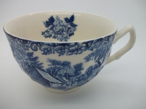 Kaffeetasse "Mill Stream" Blau mit Innendekor
