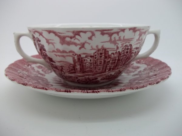 Suppentasse mit Untere "Olde Country Castles" Rot