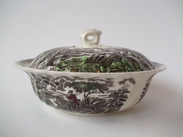 Deckelschüssel "The Hunter" Braun Bunt