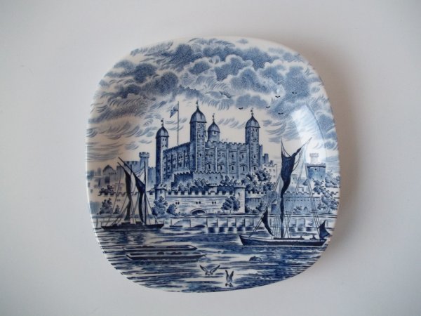 Teller klein eckig "Royal Homes of Britain" Blau