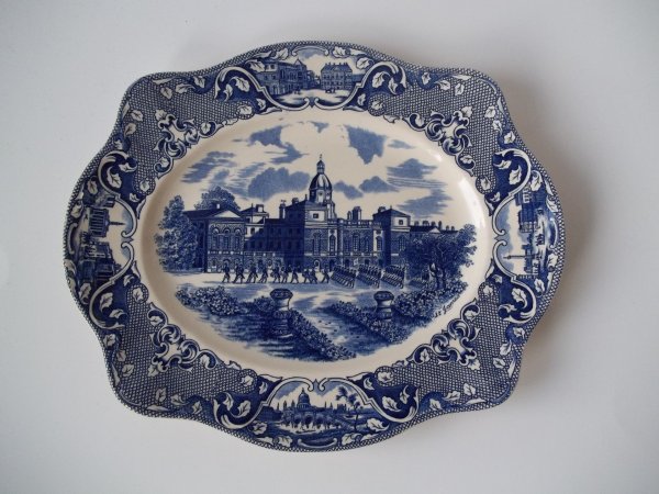 Platte eckig mittel "Old London" Blau