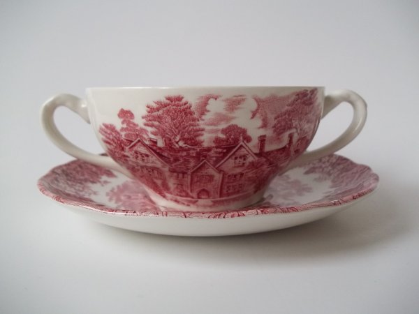 Suppentasse mit Untere "Merrie England" Rot