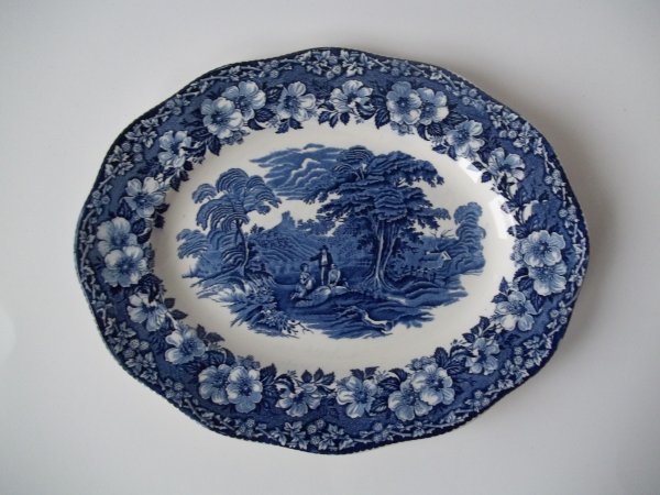 Platte oval "Woodland" Blau