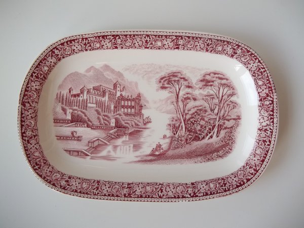 Platte eckig gross "Cambridge Old England" Rot