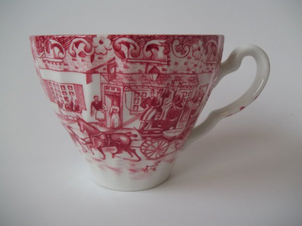 Kaffeetasse "Coaching Scenes" Rot mit Innendekor