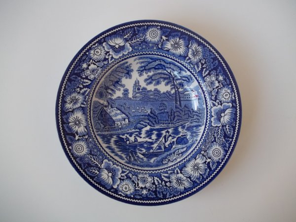 Suppenteller "Rural England" Blau