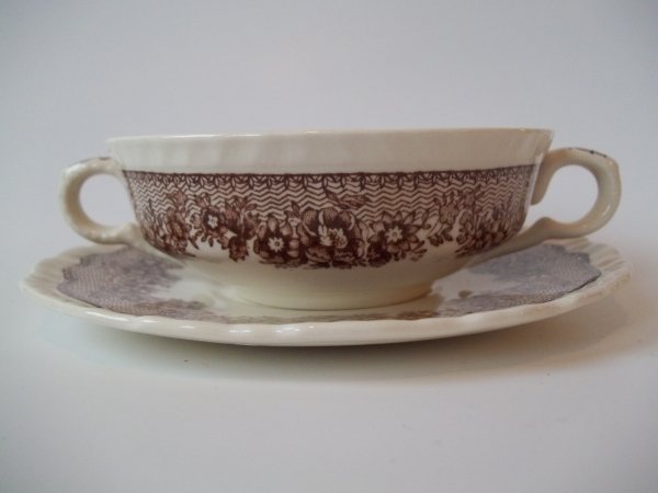 Suppentasse mit Untere "Ascot" Braun Bunt