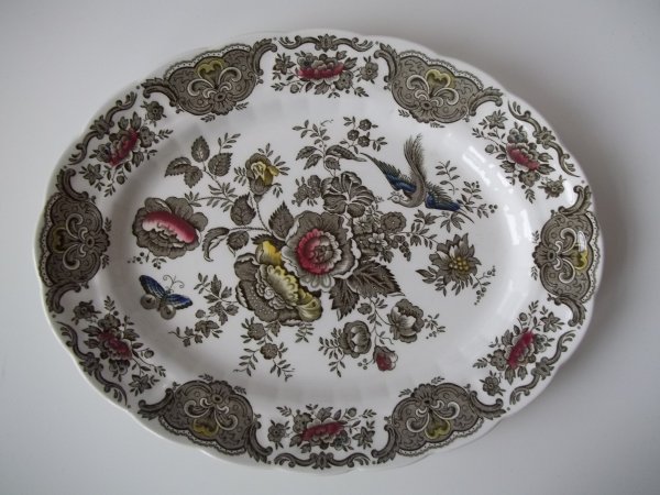 Platte oval mittel "Windsor" Grün Bunt