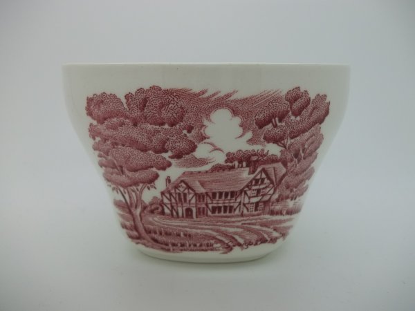 Zuckerbecher gross "English Country Inns" Rot RAR