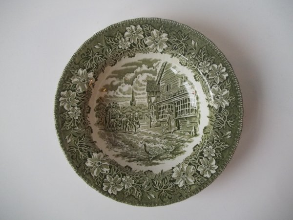 Suppenteller "Coaching Taverns" Grün