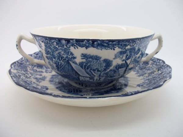 Suppentasse mit Untere "Mill Stream" Blau