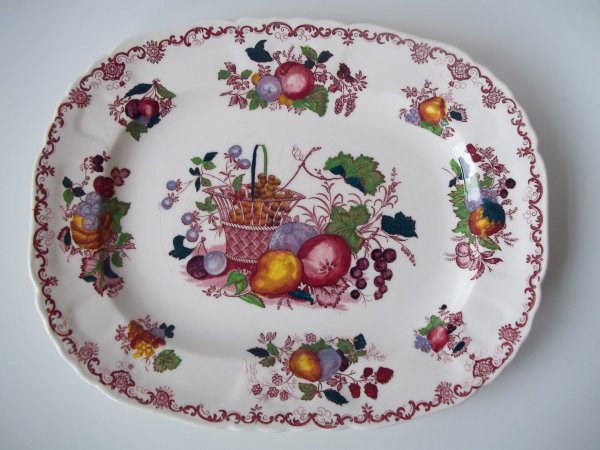Platte eckig "Fruit Basket" Rot Bunt 1b