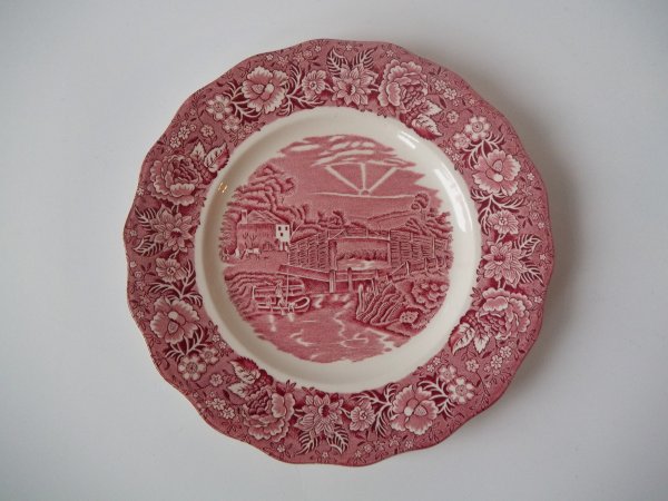 Kuchenteller "Thames River Scenes" Rot