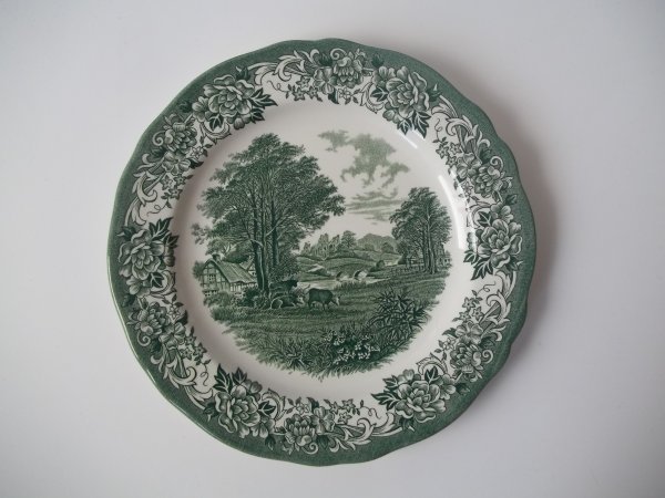 Kuchenteller "Romantic England" Grün