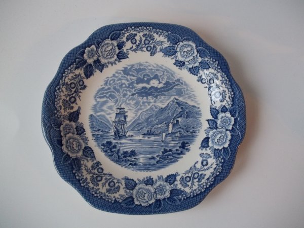 Platte rund "Lochs of Scotland" Blau