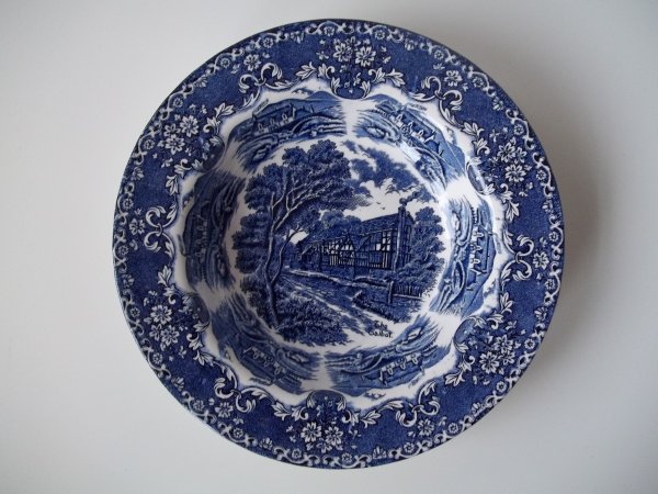 Suppenteller "English Country Inns" Blau
