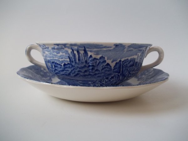Suppentasse mit Untere "Thames River Scenes" Blau