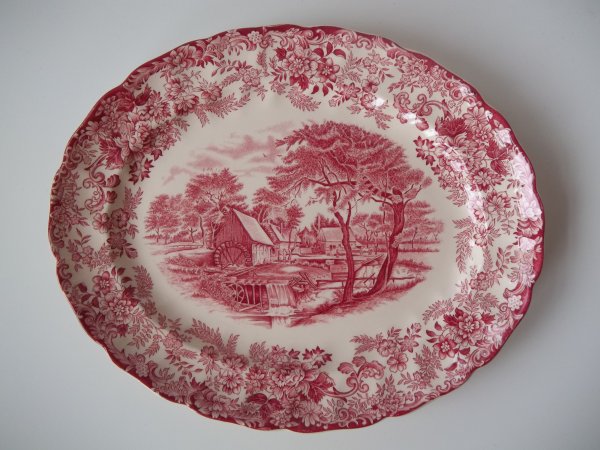Platte oval "Mill Stream" Rot
