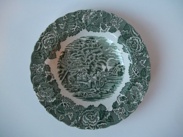 Suppenteller "English Scenery" Grün