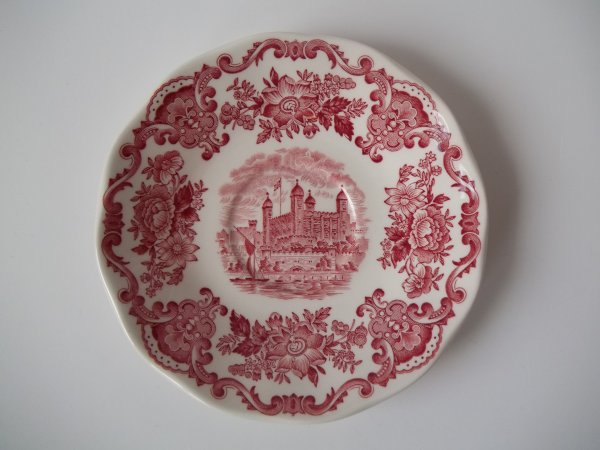 Untertasse &quot;Royal Homes of Britain&quot; Rot
