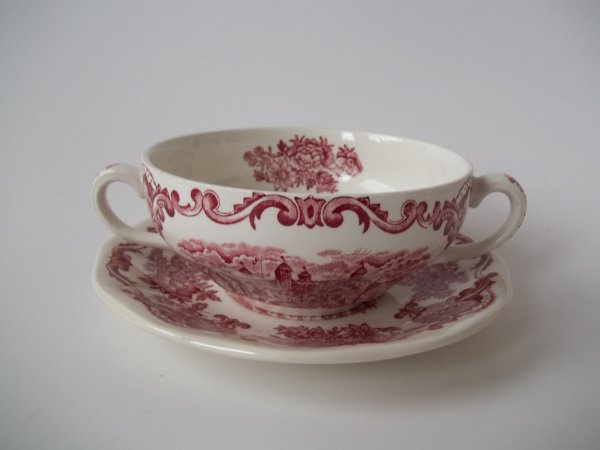 Suppentasse mit Untere "Royal Homes of Britain" Rot