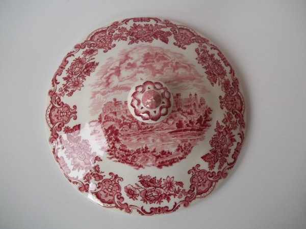 Deckel für Deckelschüssel "Royal Homes of Britain" Rot