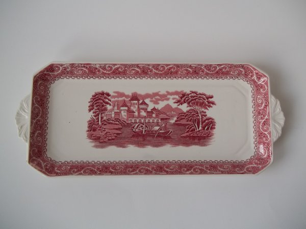 Königskuchen Platte "River Scene" Rot