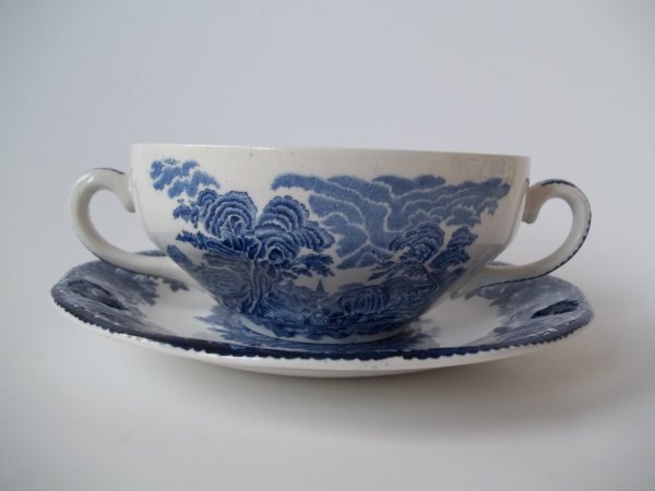 Suppentasse mit Untere "Woodland" Blau