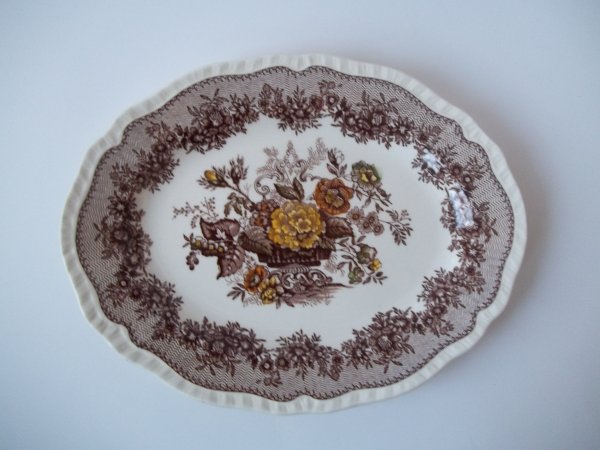Platte oval "Ascot" Braun Bunt