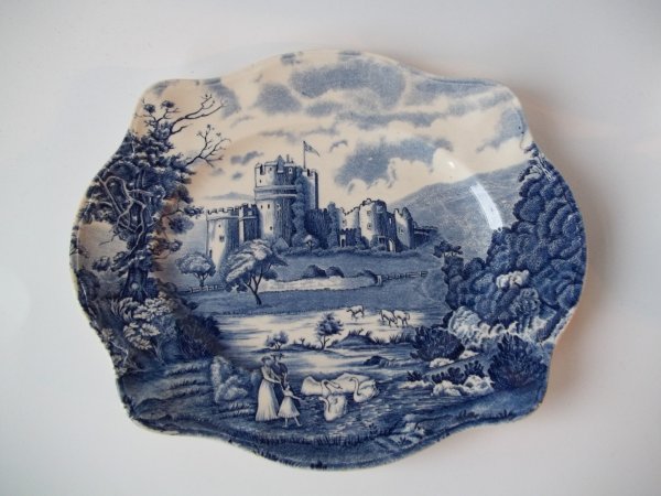 Platte groß "Castle Story" Blau