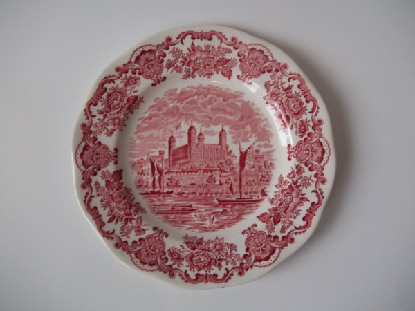 Kuchenteller "Royal Homes of Britain" Rot