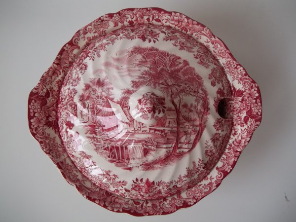 Deckelschüssel "Mill Stream" Rot