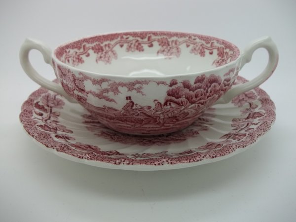 Suppentasse mit Untere &quot;Country Life&quot; Rot