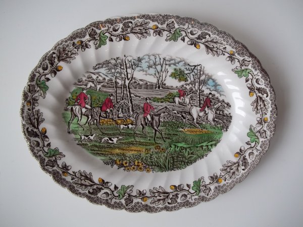 Platte oval "Country Life" Braun Bunt