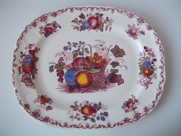 Platte gross &quot;Fruit Basket&quot; Rot Bunt 1b