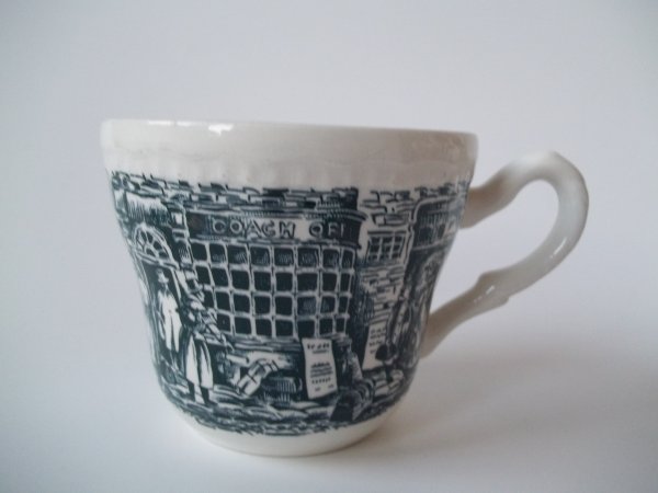 Kaffeetasse "Coaching Taverns" Blaugrün Variante II