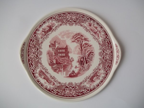 Tortenplatte rund "Cambridge Old England" Rot RAR