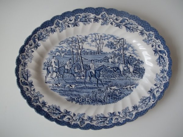 Platte oval "Country Life" Blau