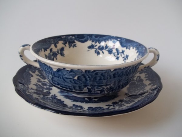 Suppentasse mit Untere "Avon Scenes" Blau