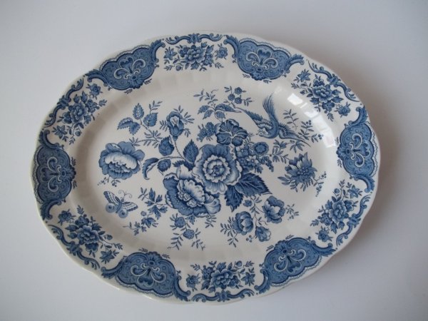 Platte oval "Windsor" Blau