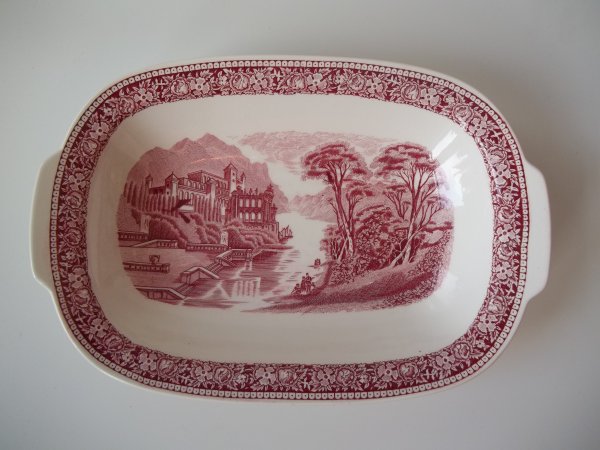 Schale oval "Cambridge Old England" Rot