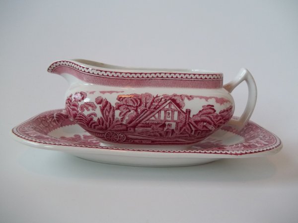 Sauciere mit Unterteller "Woodland" Rot